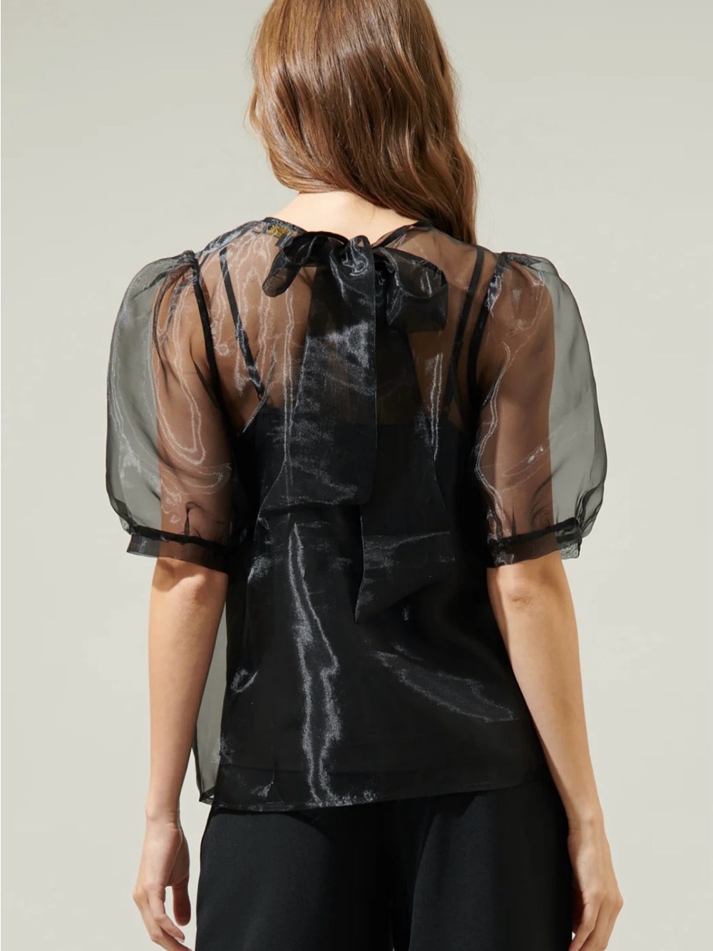 Sugarlips Sabrina Organza Bow Puff Sleeve Top - Picture 4 of 4